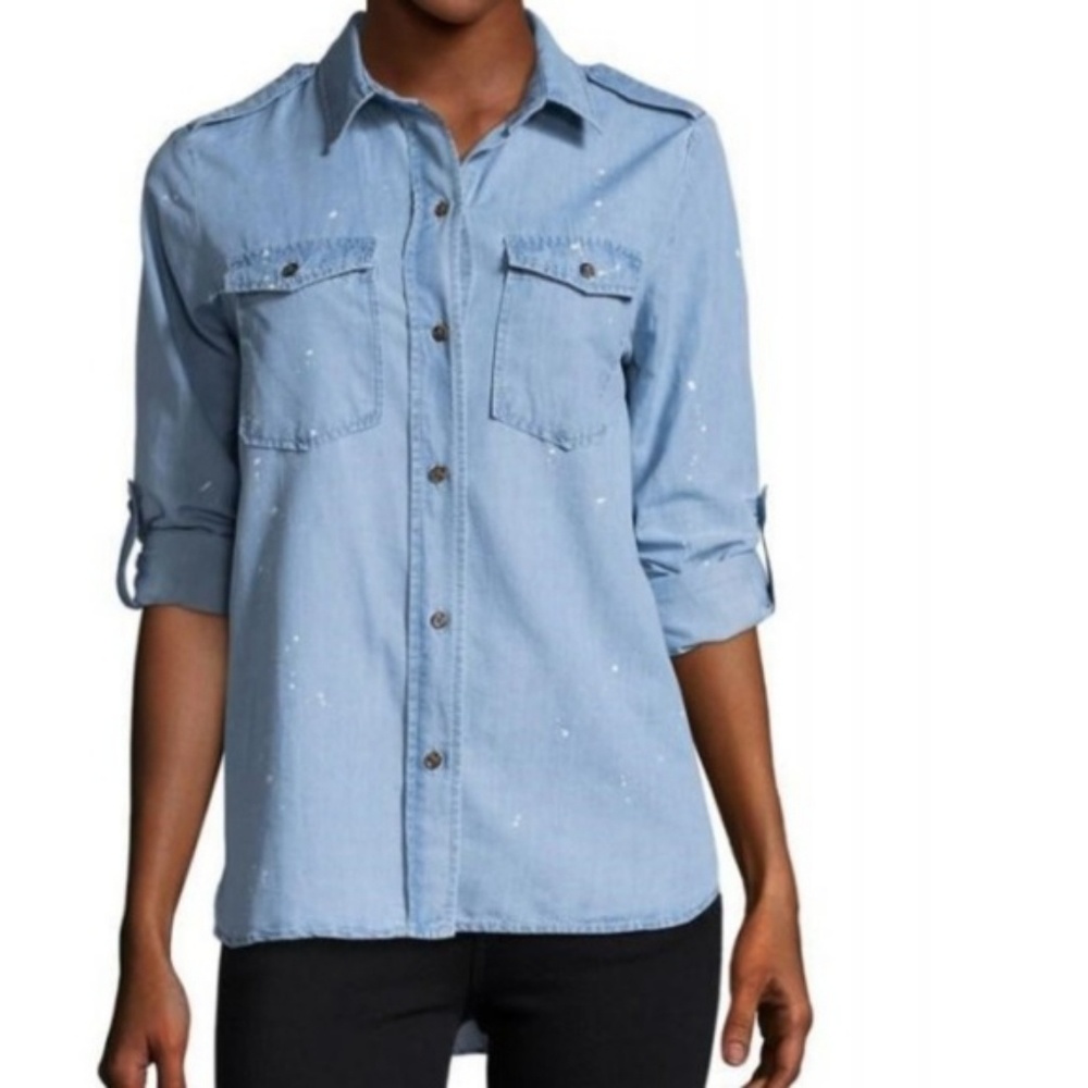 NWT Design Lab Lord & Taylor Splatter Paint Tee